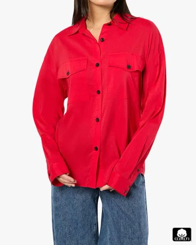 Weworewhat Boxy Button Down Shirt In Red