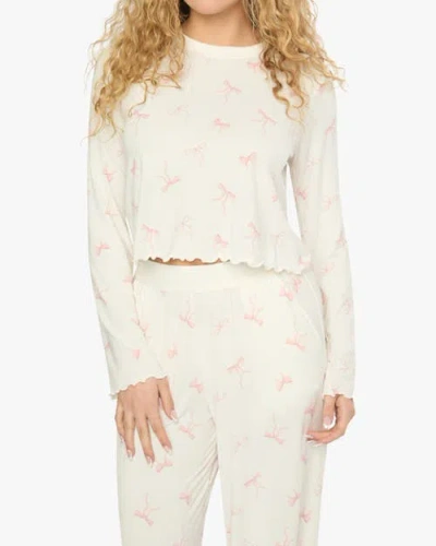 Weworewhat Boxy Crewneck Top In Ivory/pink