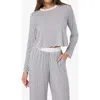 Weworewhat Boxy Crewneck Top In Lilac/drk Navy