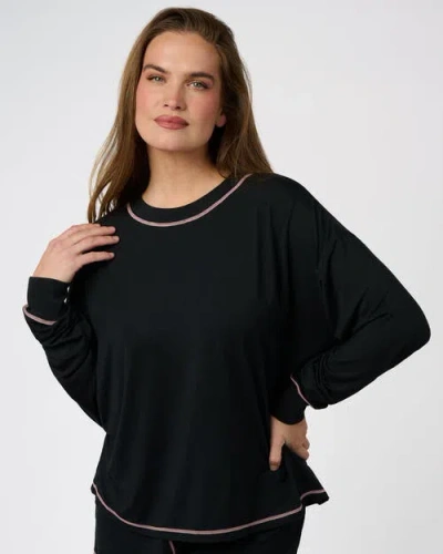 Weworewhat Boxy Long Sleeve Sleep Tee In Black
