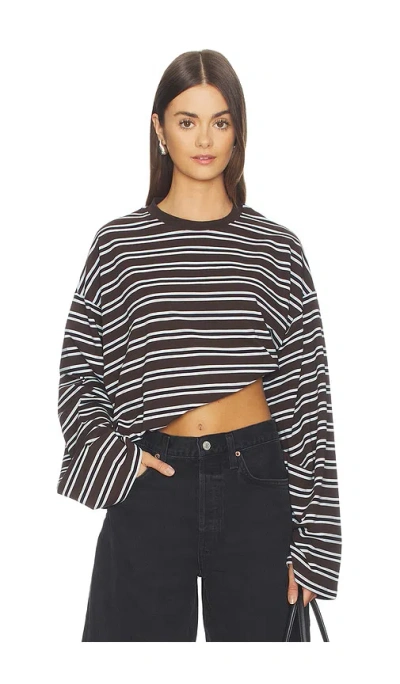 Weworewhat Boxy Oversized Crew Neck In Brown