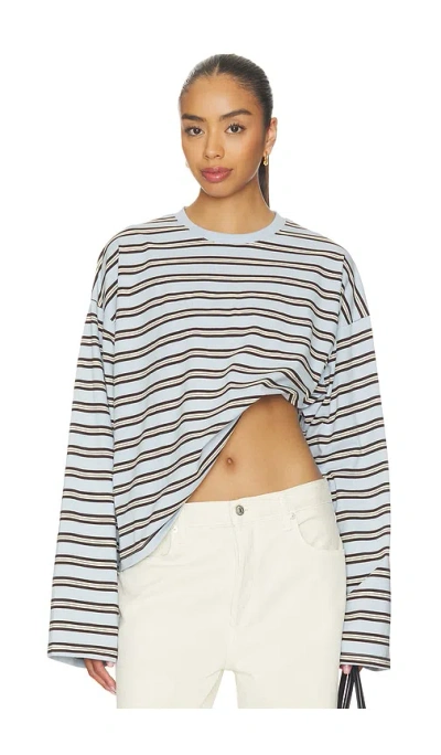 Weworewhat Boxy Oversized Crew Neck Long Sleeved Top In Multi
