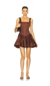 Weworewhat Bubble Skirt Corset Mini Dress In 巧克力色