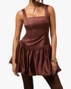 Weworewhat Bubble Skirt Corset Mini Dress In Chocolate