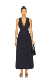 Weworewhat Button Front Scallop Dress In Black