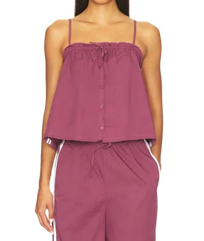 Weworewhat Button Up Boxy Tank Top In Plum In Pink