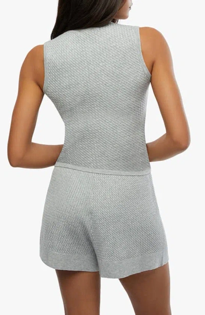 Weworewhat Cable Knit Henley Tank In Heather Grey
