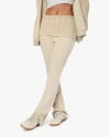 Weworewhat Cable Knit Roll Over Pant In Taupe