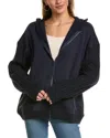 Weworewhat Cable Knit Sleeve Zip-up Hoodie
