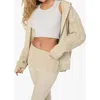 Weworewhat Cable Knit Sleeve Zip Up Hoodie In Taupe