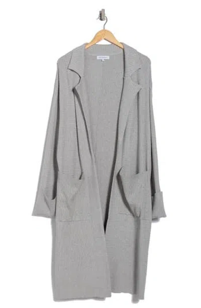 Weworewhat Cable Stitch Longline Cardigan In Heather Grey