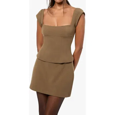 Weworewhat Cap Sleeve Corset Top In Pattern In Brown