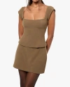 Weworewhat Cap Sleeve Corset Top In Kangaroo