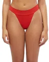 Weworewhat Cheeky High Leg Bikini Bottom In Red