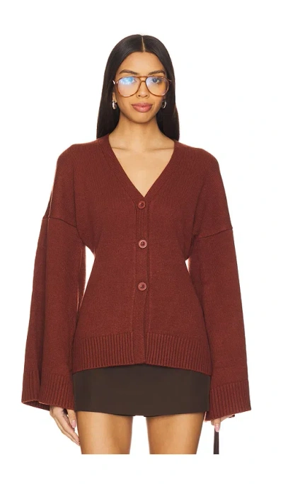 Weworewhat Cardigan Cinched Waist In Brick