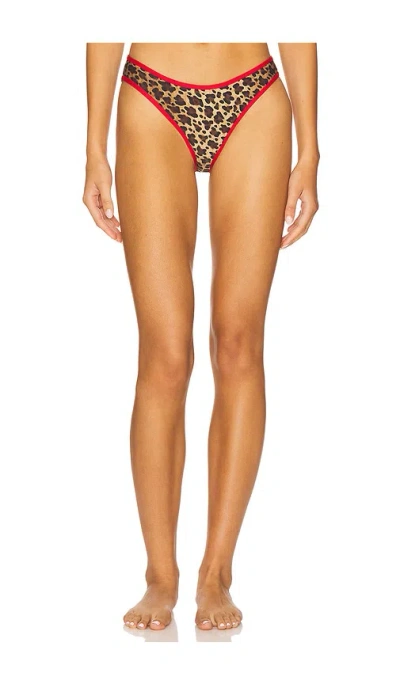 Weworewhat Classic Scoop Bikini Bottom In Animal Print