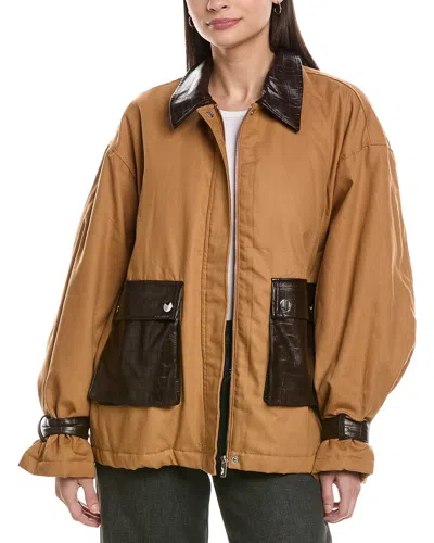 Weworewhat Cocoon Barn Jacket In Brown
