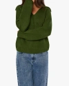 Weworewhat Collar V Neck Sweater In Hunter Green