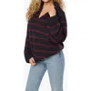 Weworewhat Collar V Neck Sweater In Navy/merlot