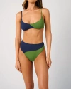 Weworewhat Colorblock Tie Back Top In Green