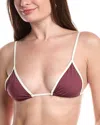 Weworewhat Cooper Bikini Top In Burgundy