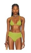 Weworewhat Cooper Bikini Top In Green