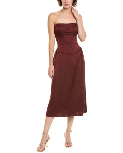 Weworewhat Corset Column Midi Dress In Brown