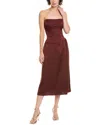 Weworewhat Corset Column Midi Dress In Brown
