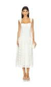 Weworewhat Corset Lace Skirt Linen-blend Midi Dress In White