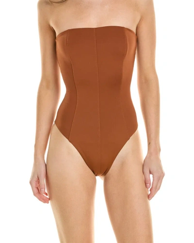 Weworewhat Corset One Piece In Brown