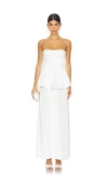 WEWOREWHAT CORSET PEPLUM MAXI DRESS