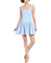 Weworewhat Corset Peplum Mini Dress In Blue