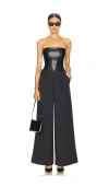 Weworewhat Corset Wide Leg Jumpsuit In 블랙