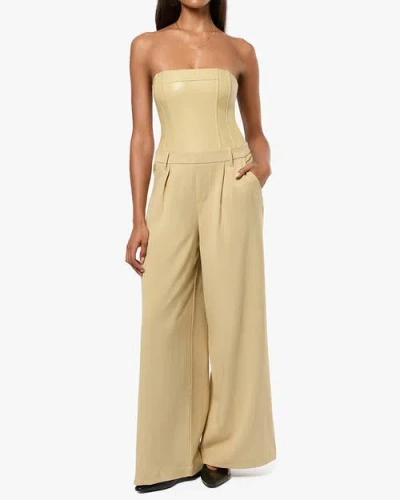 Weworewhat Corset Wide Leg Jumpsuit In Wheat