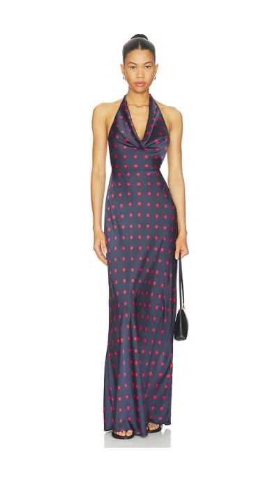 Weworewhat Cowl Halter Maxi Dress In Purple