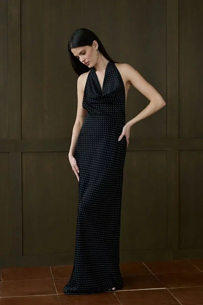 Weworewhat Cowl Halter Maxi Dress In Polka Dot, Women's At Urban Outfitters In Multi