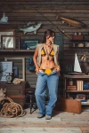 Weworewhat Crochet Combo Triangle Bikini Top In Mahogany/orng, Women's At Urban Outfitters In Neutral
