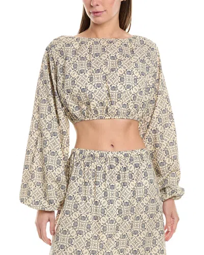 Weworewhat Crop Bubble Top In Brown