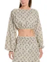 Weworewhat Crop Bubble Top In Brown