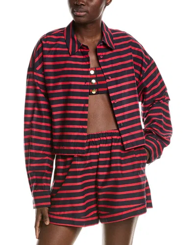 Weworewhat Cropped Button-down Shirt In Red
