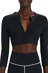 Weworewhat Cropped Cardigan In Black In Black