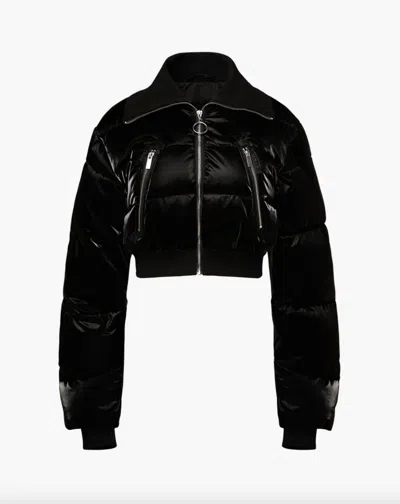 Weworewhat Cropped Puffer Jacket In Black