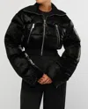 Weworewhat Cropped Puffer Jacket In Black In Black