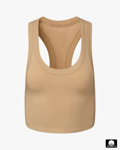 Weworewhat Cropped Scoop Tank In Beige