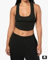 Weworewhat Cropped Scoop Tank In Black