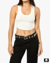 Weworewhat Cropped Scoop Tank In Classic White
