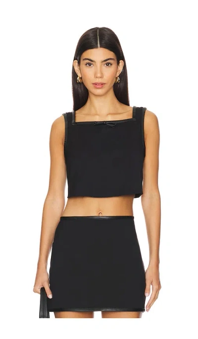 Weworewhat Cropped Square Neck Top In Black