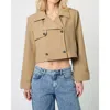 Weworewhat Cropped Trench Coat In Soft Brown