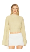 Weworewhat Strick Cropped Turtle Neck In Beige