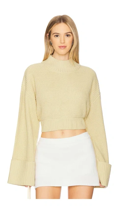 Weworewhat Strick Cropped Turtle Neck In Beige
